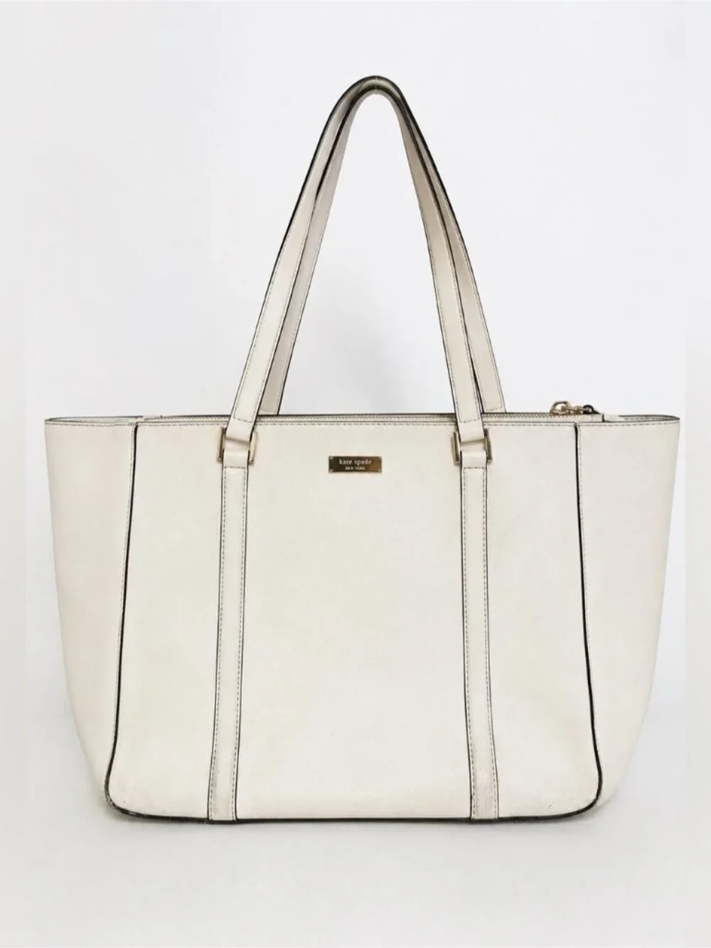 Kate Spade New York White Saffiano Tote Bag